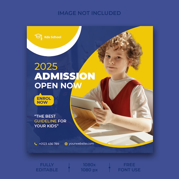 Free PSD school admission social media post