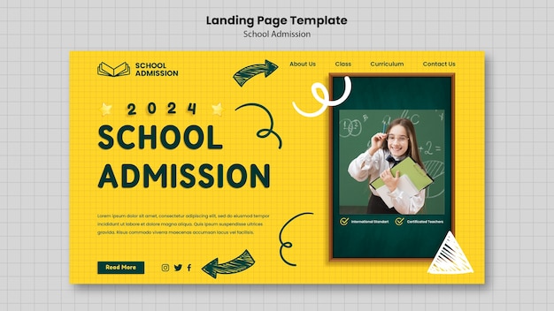 Free PSD school admission template design