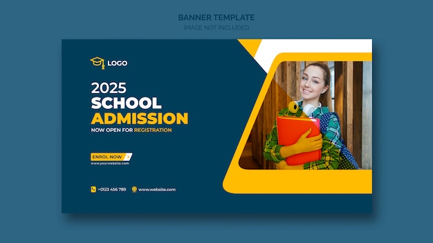 School admission web banner or social banner template