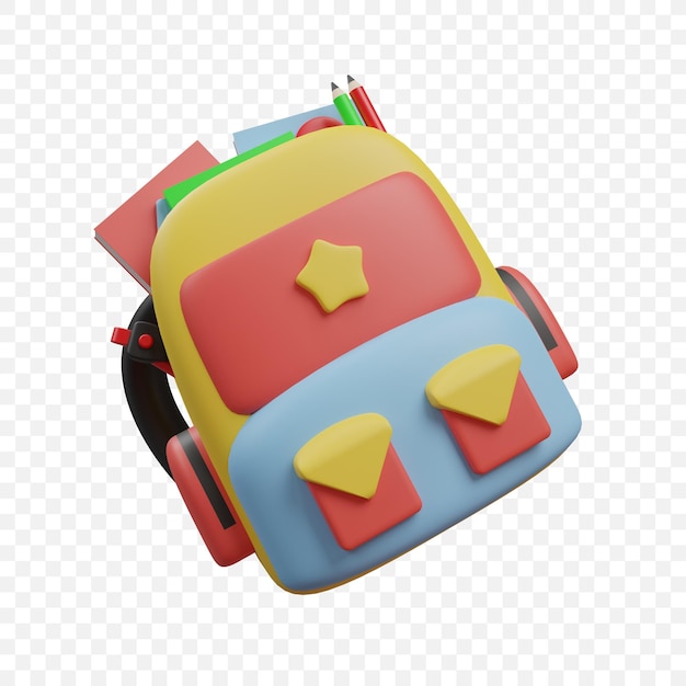 School bag isolated icon 3d render illustration