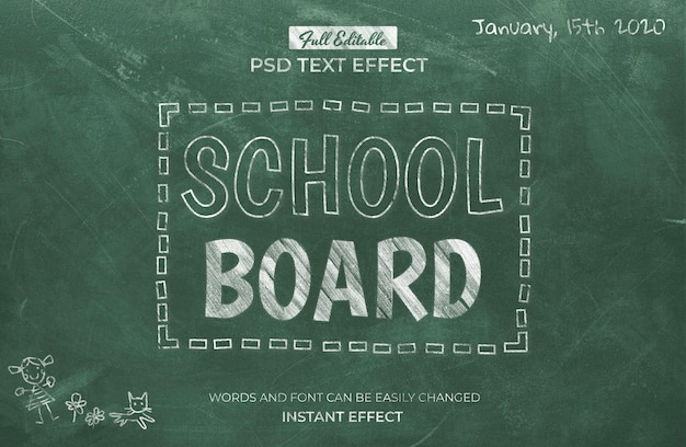 School board text effect