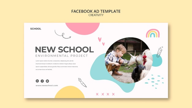 Free PSD school year social media promo template