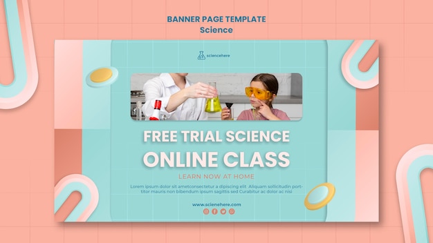 Free PSD science class banner template