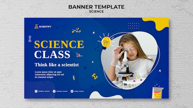 Free PSD science class banner template