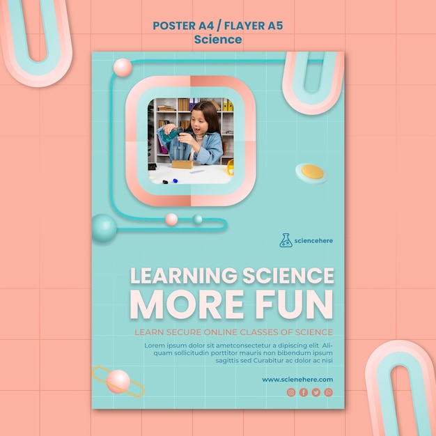 Free PSD science class poster template