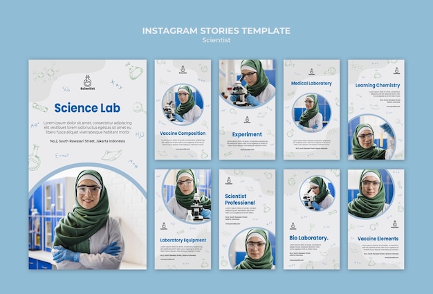 Free PSD science club instagram stories template