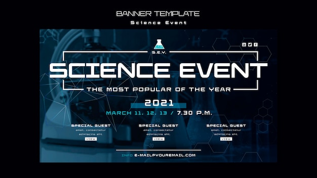 Science event banner template