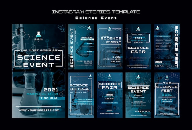 Free PSD science event instagram stories template