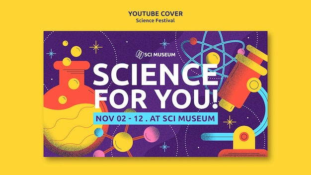 Free PSD science festival template design