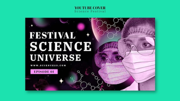 Free PSD science festival youtube cover