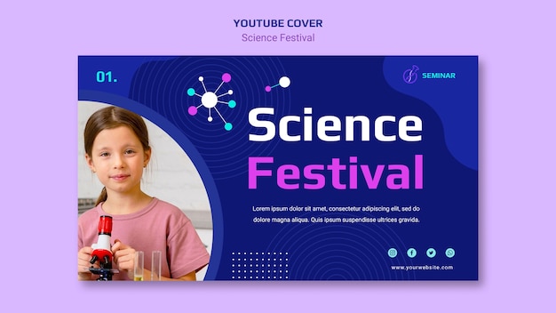 Free PSD science festival youtube cover