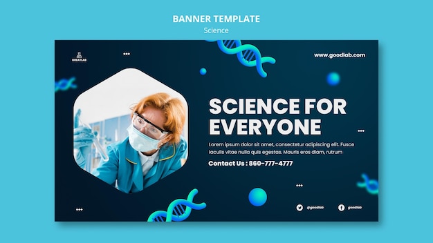 Science horizontal banner template