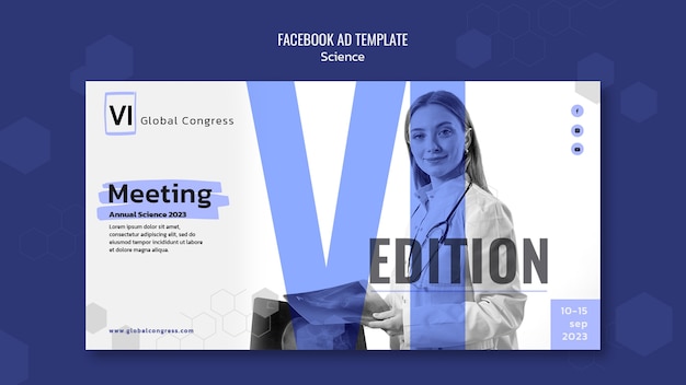 Free PSD science research facebook template