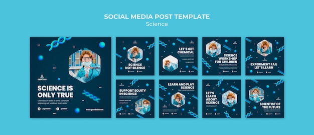 Free PSD science social media posts