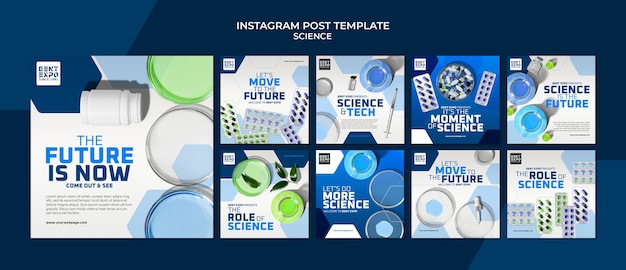 Free PSD science and tech instagram posts collection