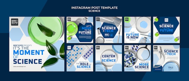 Free PSD science and tech instagram posts collection