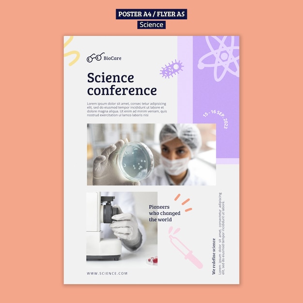 Science and tech vertical poster template