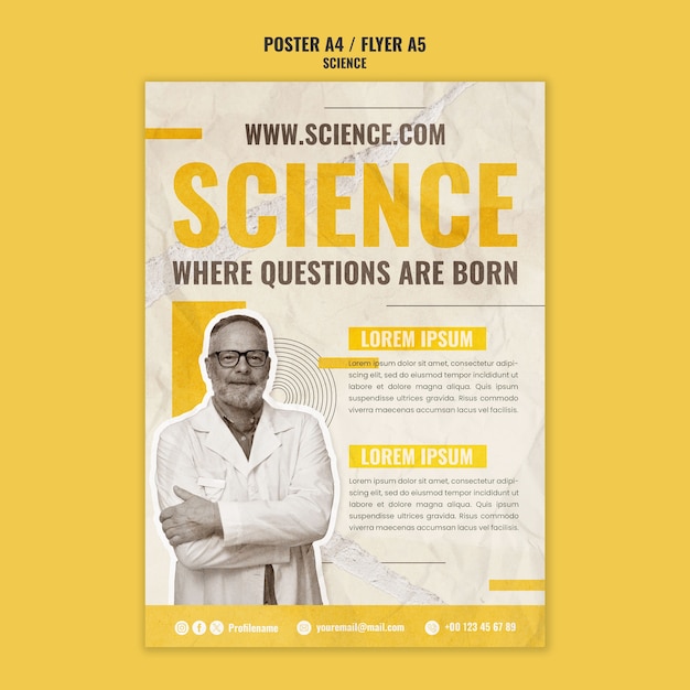 Free PSD science template design