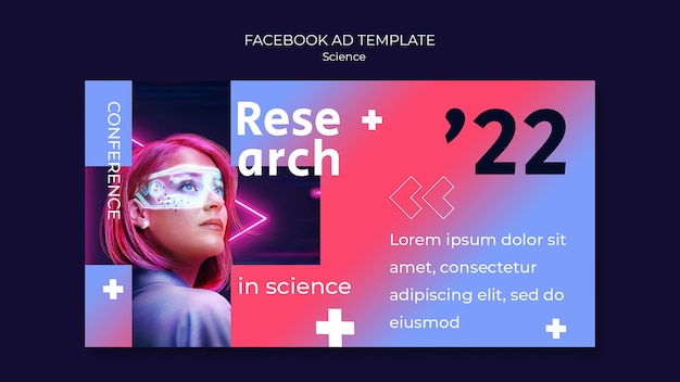 Free PSD science and virtual reality social media promo template