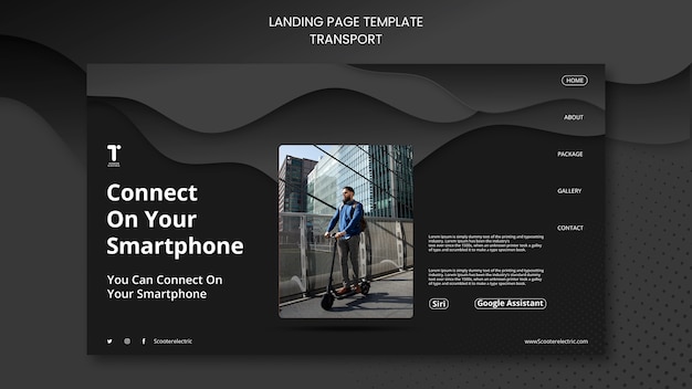 Free PSD scooter landing page template