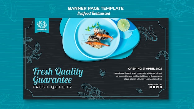 Seafood restaurant banner concept