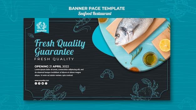 Free PSD seafood restaurant banner design