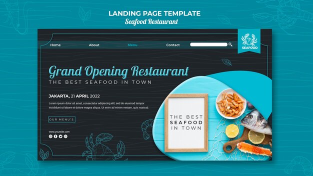 Seafood restaurant landing page design