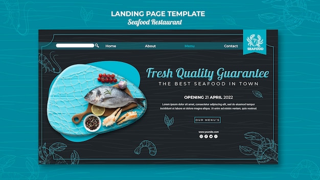 Seafood restaurant landing page web template