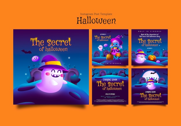 Free PSD secret halloween event instagram posts collection