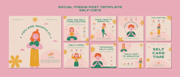 Free PSD self healthcare social media post template