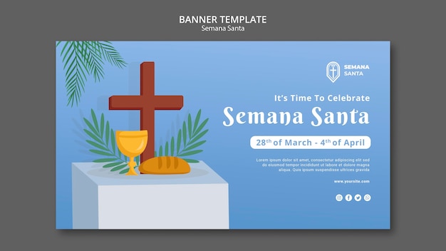 Free PSD semana santa banner template illustrated