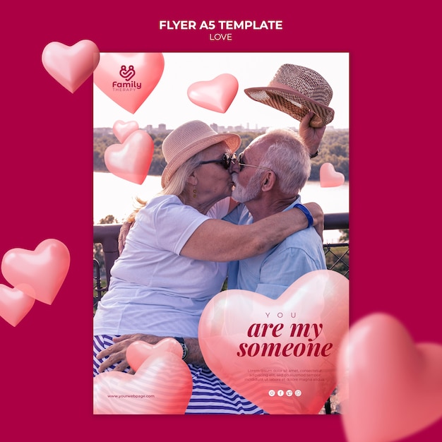 Free PSD senior couple vertical flyer