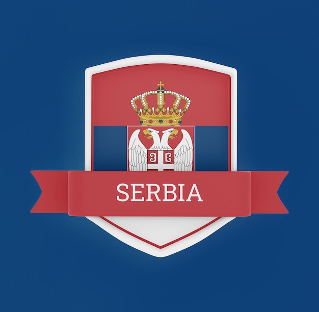 Free PSD serbia badge banner