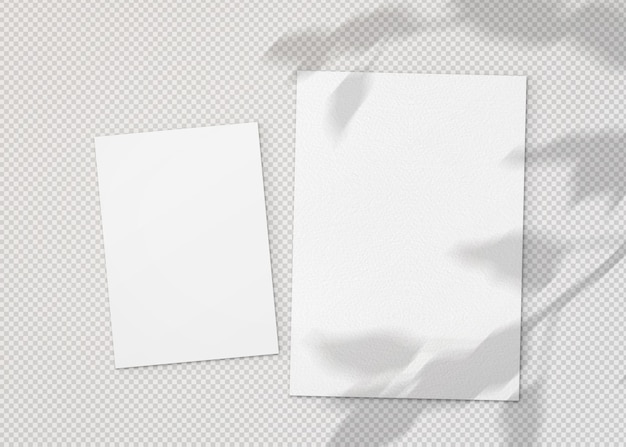 Free PSD set of a4 and a5 sheets with plant shadow