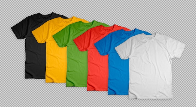 Free PSD set of isolated color tshirts