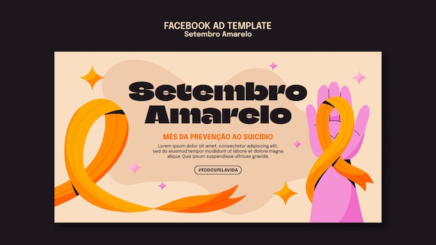 Free PSD setembro amarelo awareness facebook template