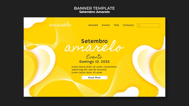 Free PSD setembro amarelo landing page template