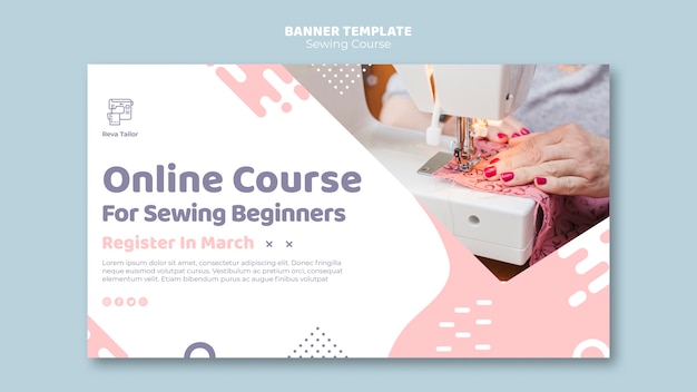 Sewing course banner template