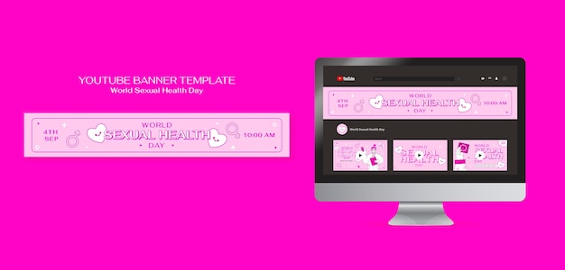 Sexual health youtube channel art template design