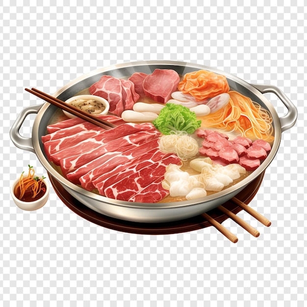 Free PSD shabu shabu isolated on transparent background