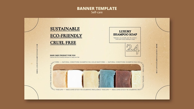 Free PSD shampoo soap banner template