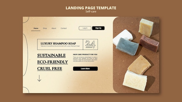 Free PSD shampoo soap web template