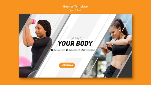 Free PSD shape your body banner template