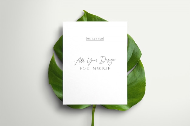 Sheet template with Monstera Plant