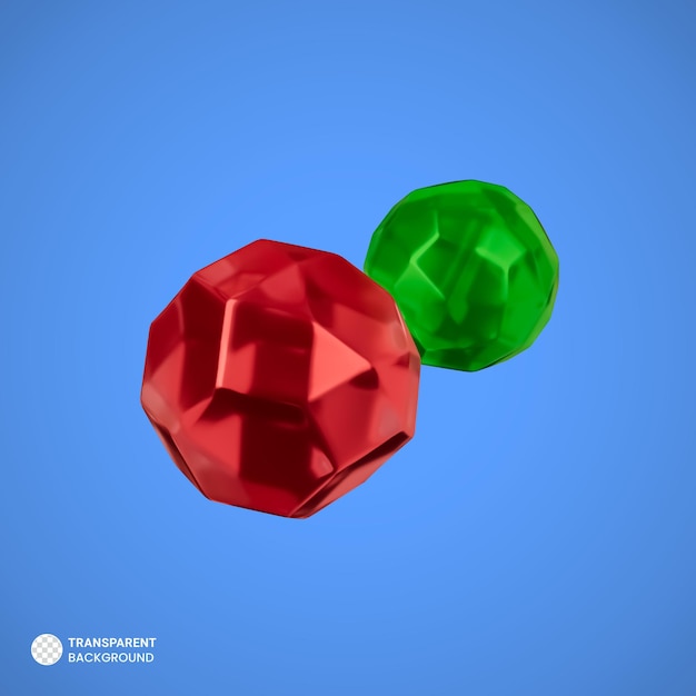 Free PSD shiny gem stone icon isolated 3d render illustration