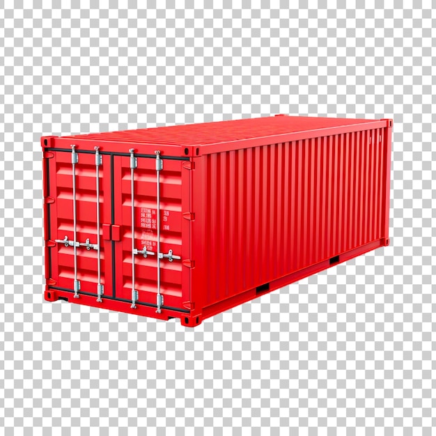 Free PSD shipping container isolated on a transparent background