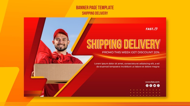 Free PSD shipping delivery banner template