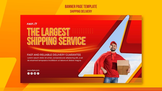 Free PSD shipping delivery horizontal banner