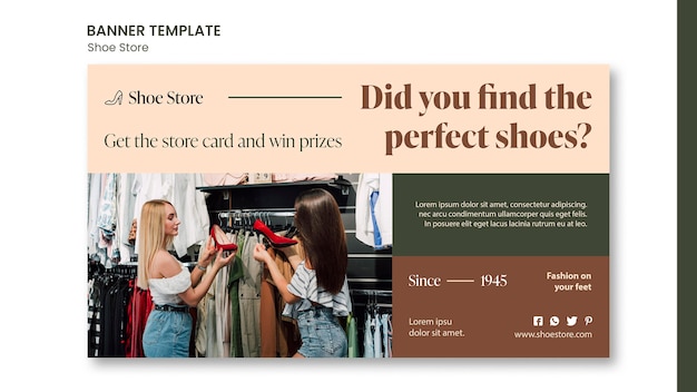 Free PSD shoe store concept banner template