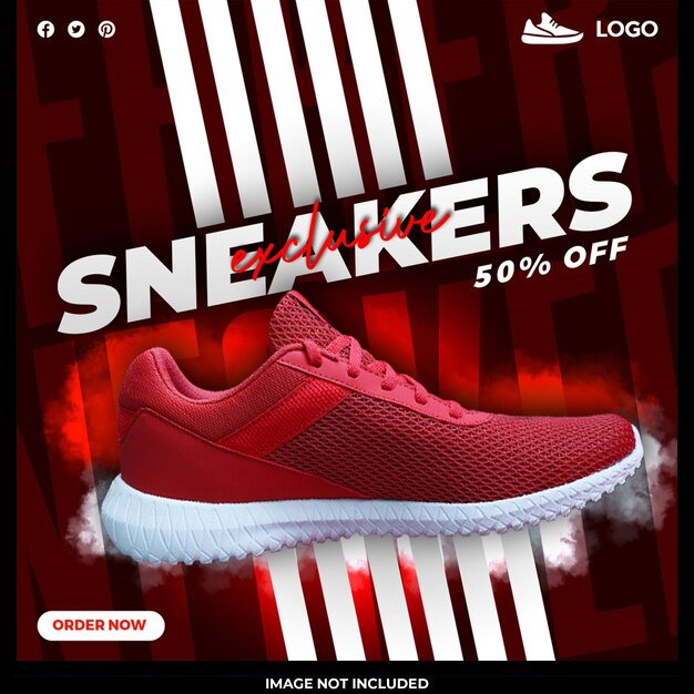 Free PSD shoes sale for social media post or square banner template design